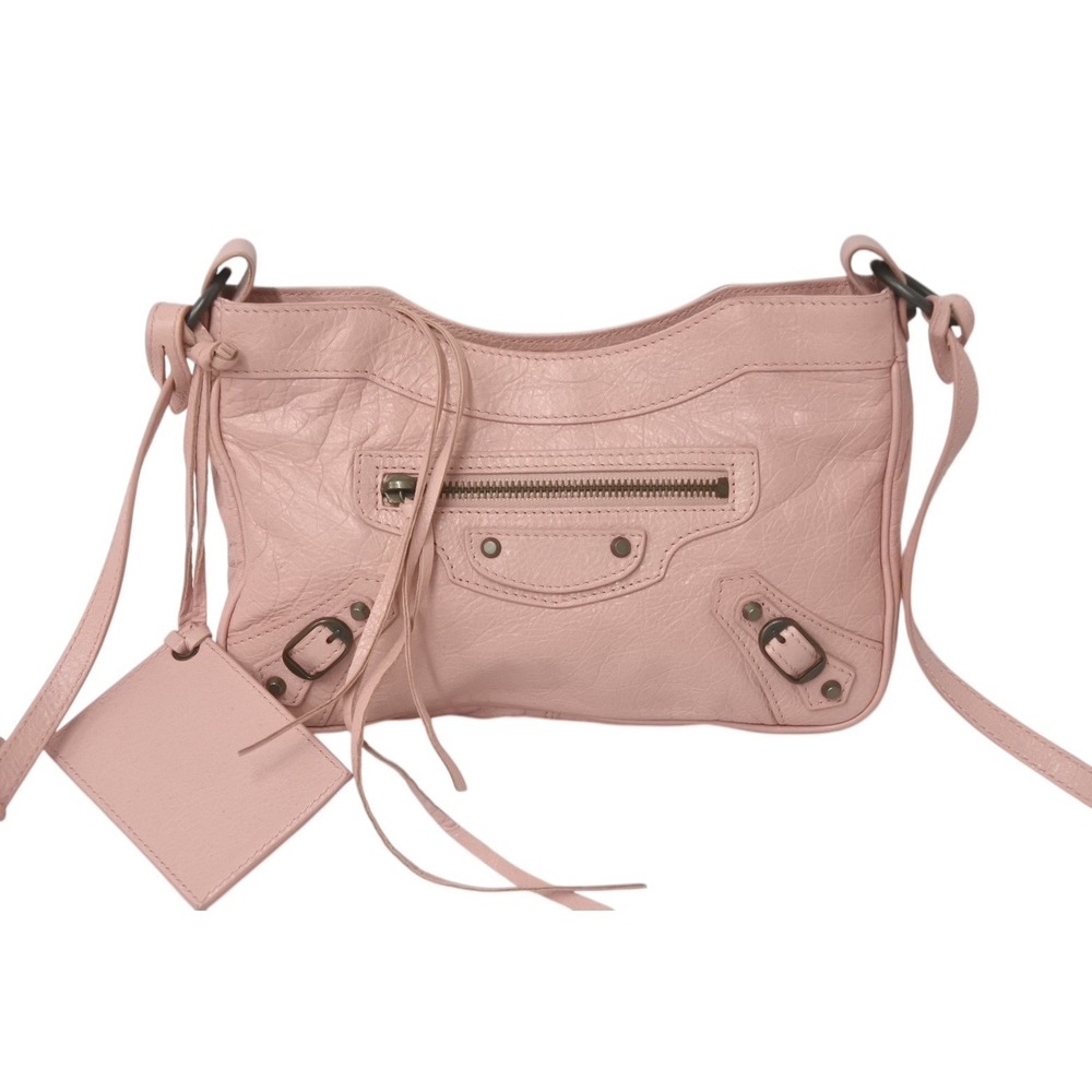 Balenciaga pink black The bag Getaway leather shoulder